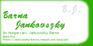 barna jankovszky business card